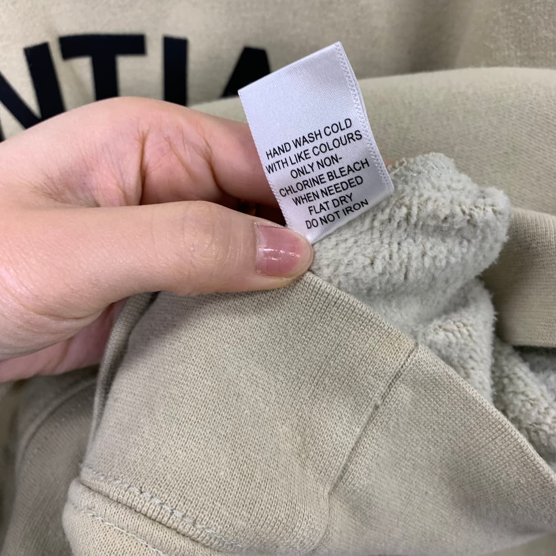 에센셜 피어오브갓 스펠아웃 베이지 스웻 후드티 상품이미지7