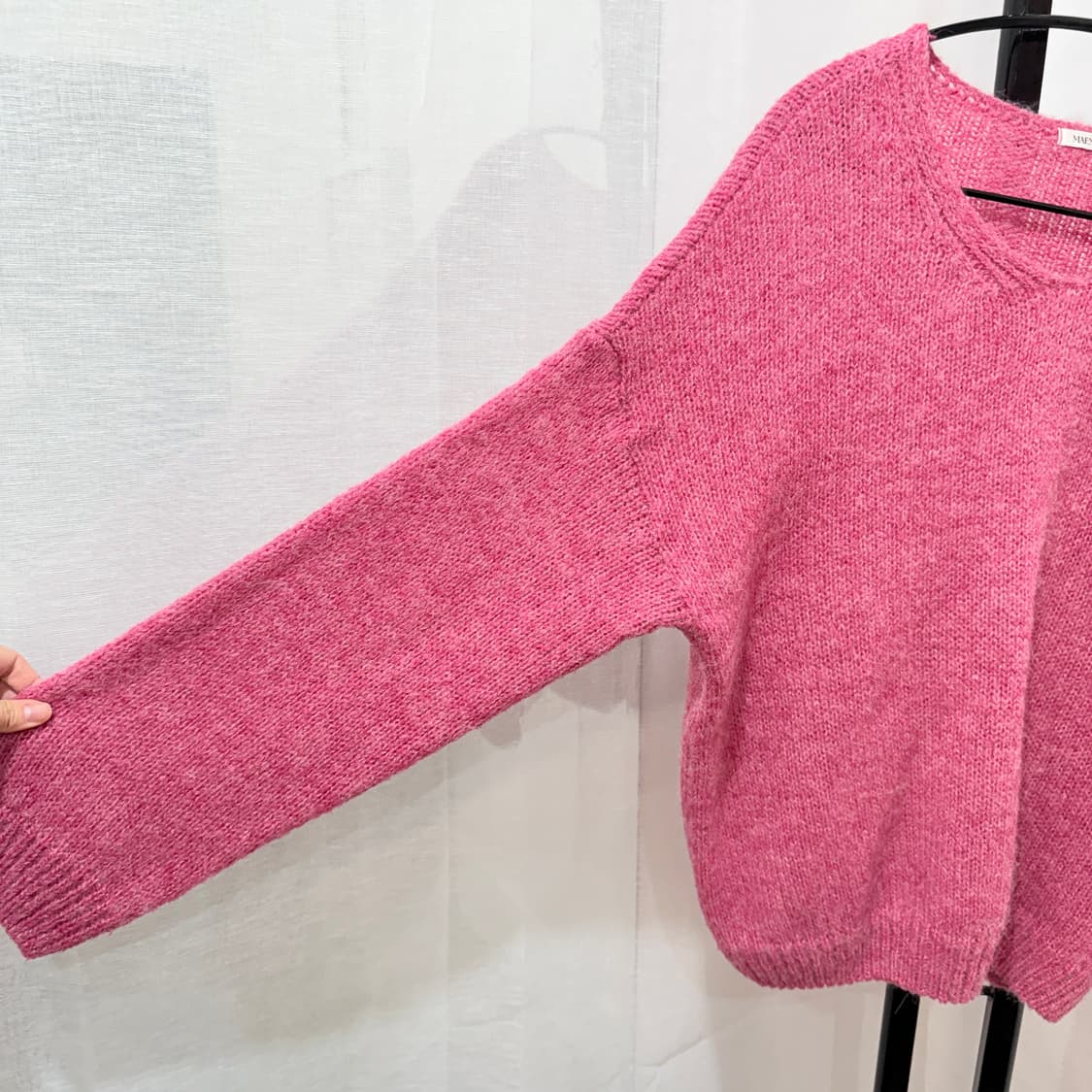 매니크 핑크 브이넥니트 오버핏니트 4057 상품이미지3