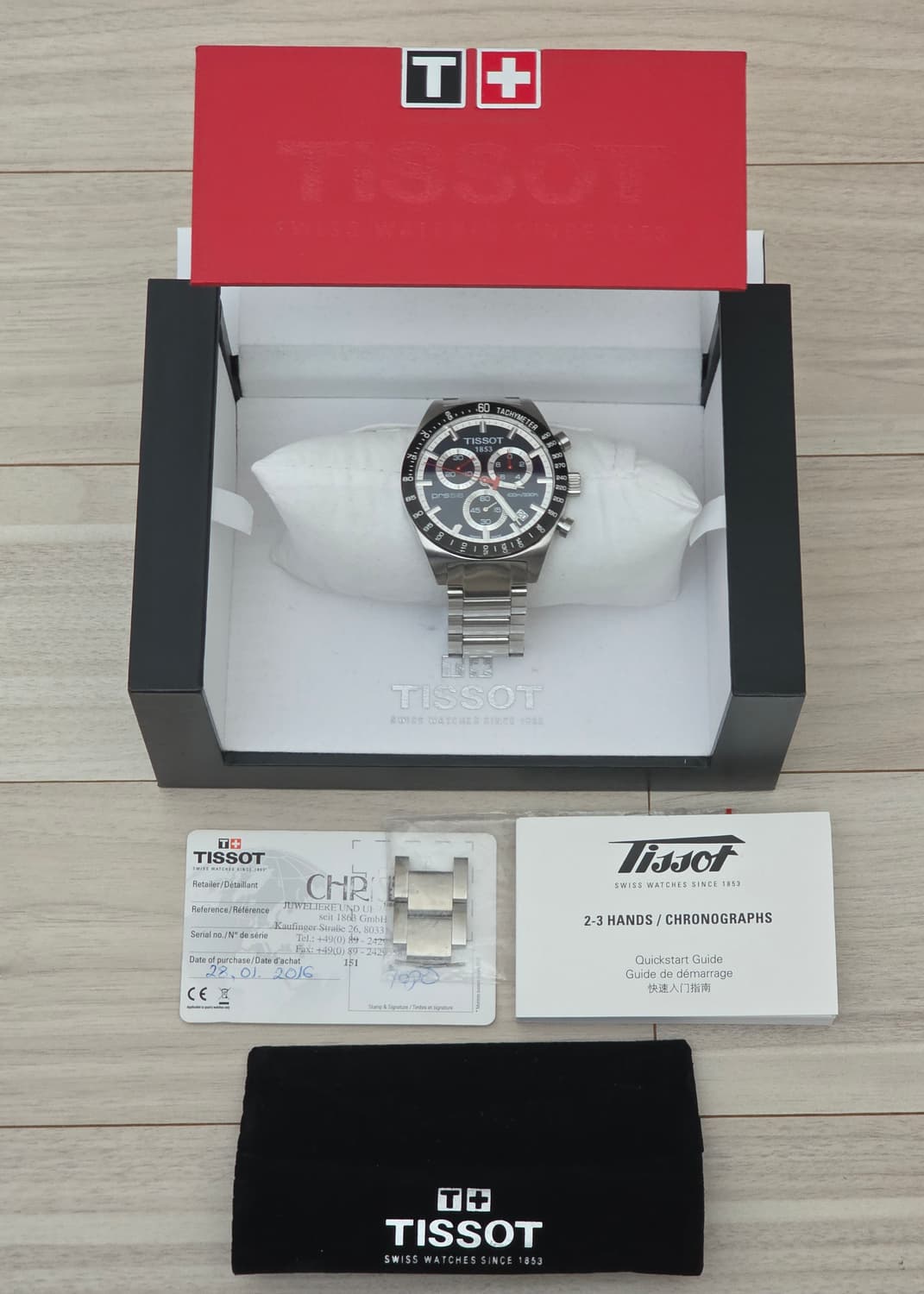 티쏘 (TISSOT) PRS516 크로노그래프 메탈 시계 보증서포함 풀박 상품이미지1