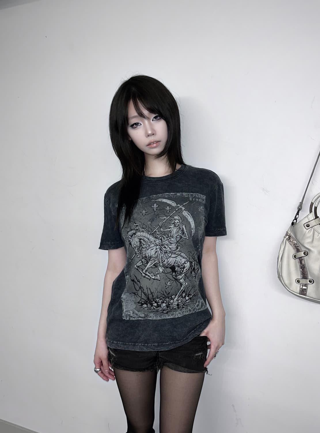 버커루 워싱 스컬 라이더 티셔츠 상품이미지1