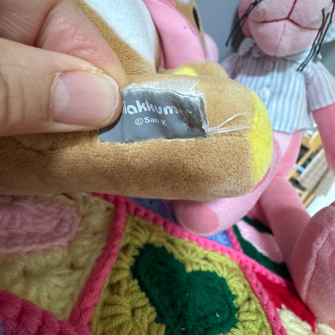 빈티지 고전 핑크 다람쥐망토 입은 리락쿠마 봉제인형 상품이미지8