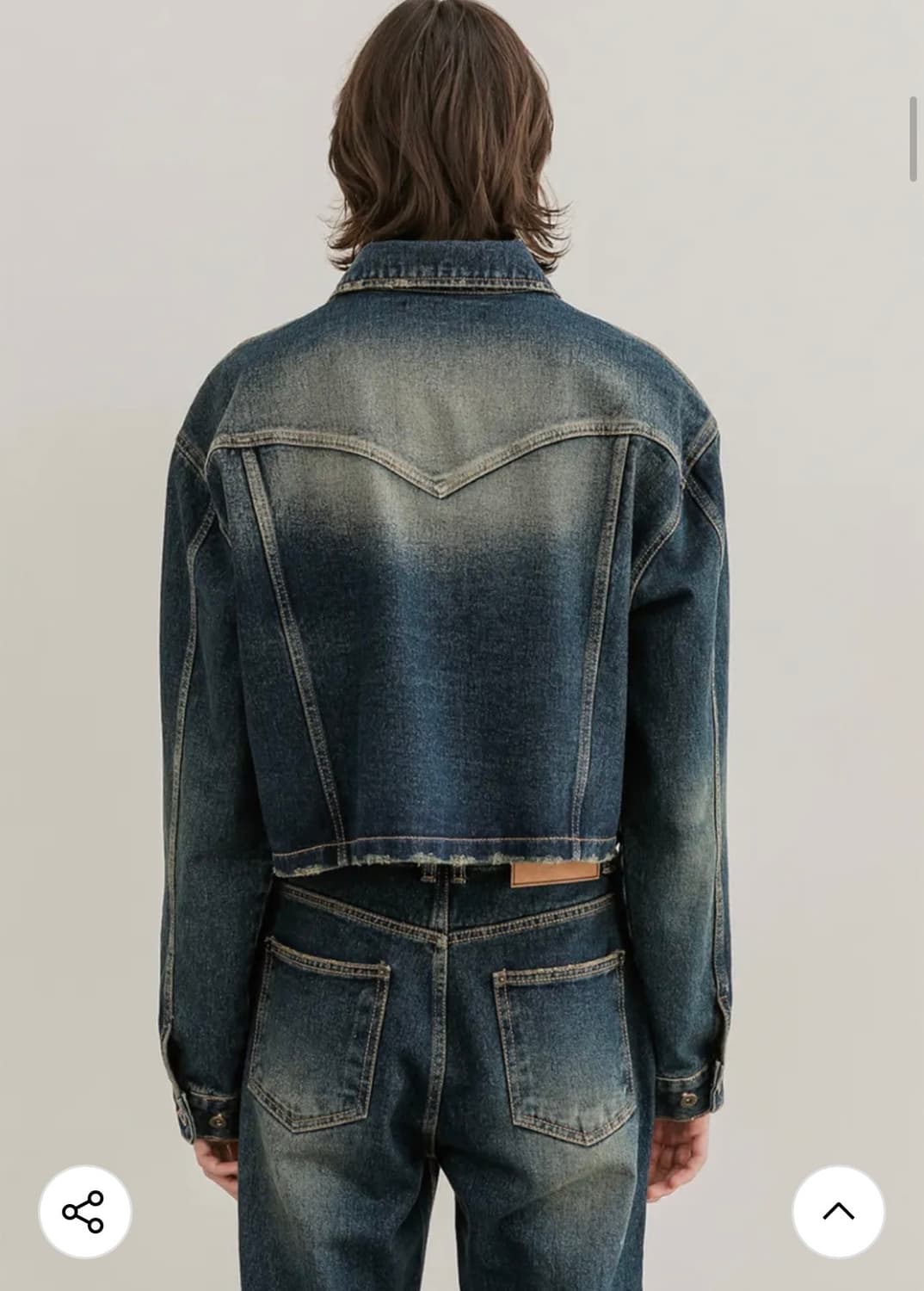 esc studio wrinkled 워싱 데님 크롭 자켓 상품이미지3