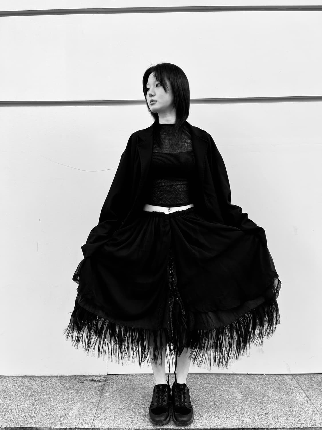 에이치나오토 카라스 아일렛 스커트 상품이미지7