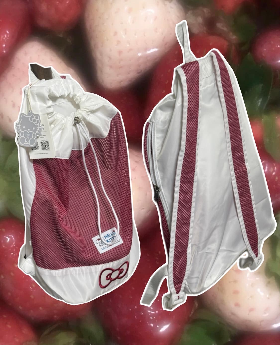 조셉 앤 스테이시 메쉬 백팩 헬로키티 레드 화이트 상품이미지2
