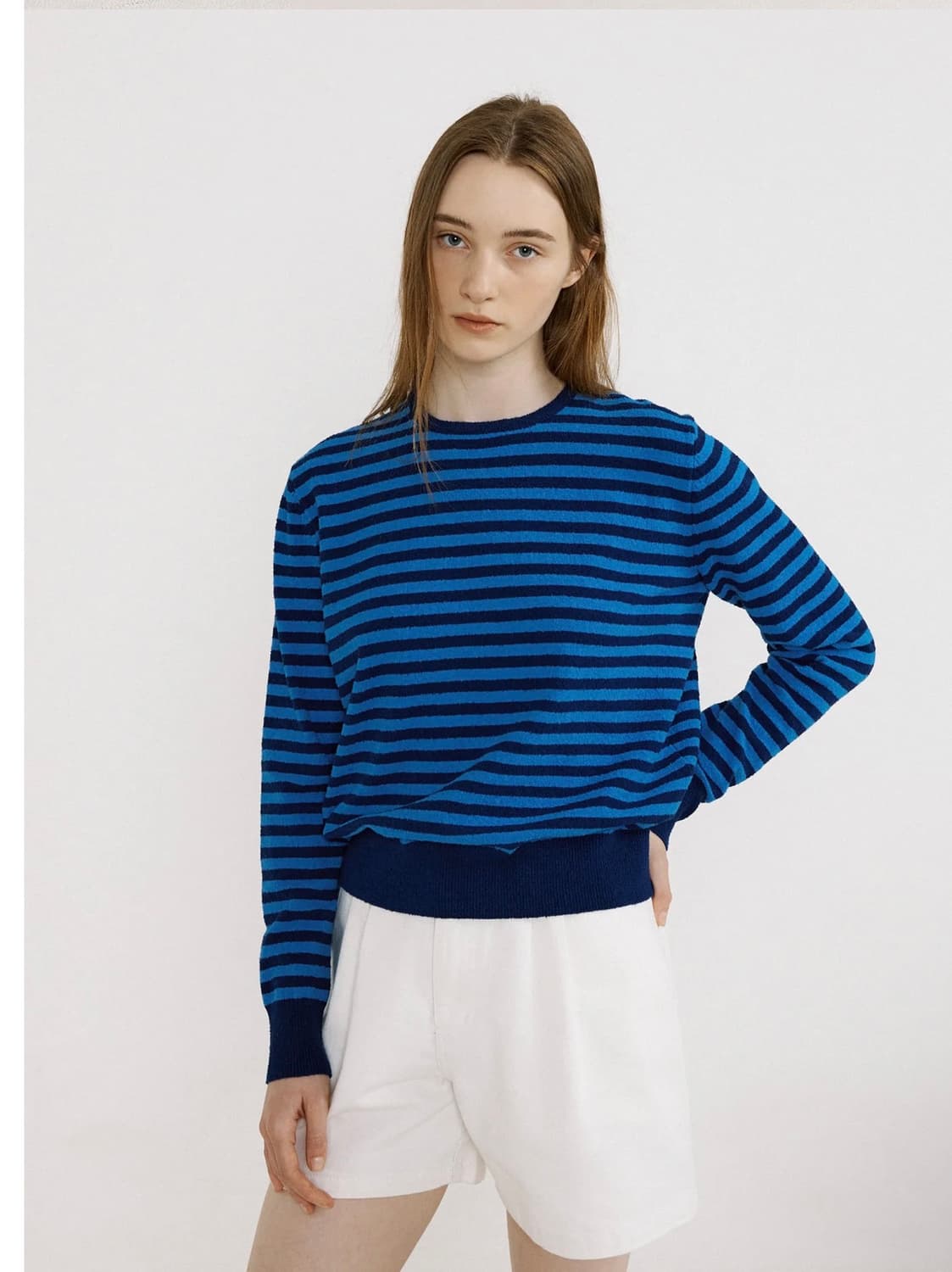 아쎄르 hacer 블루 스프라이트 니트 상품이미지1