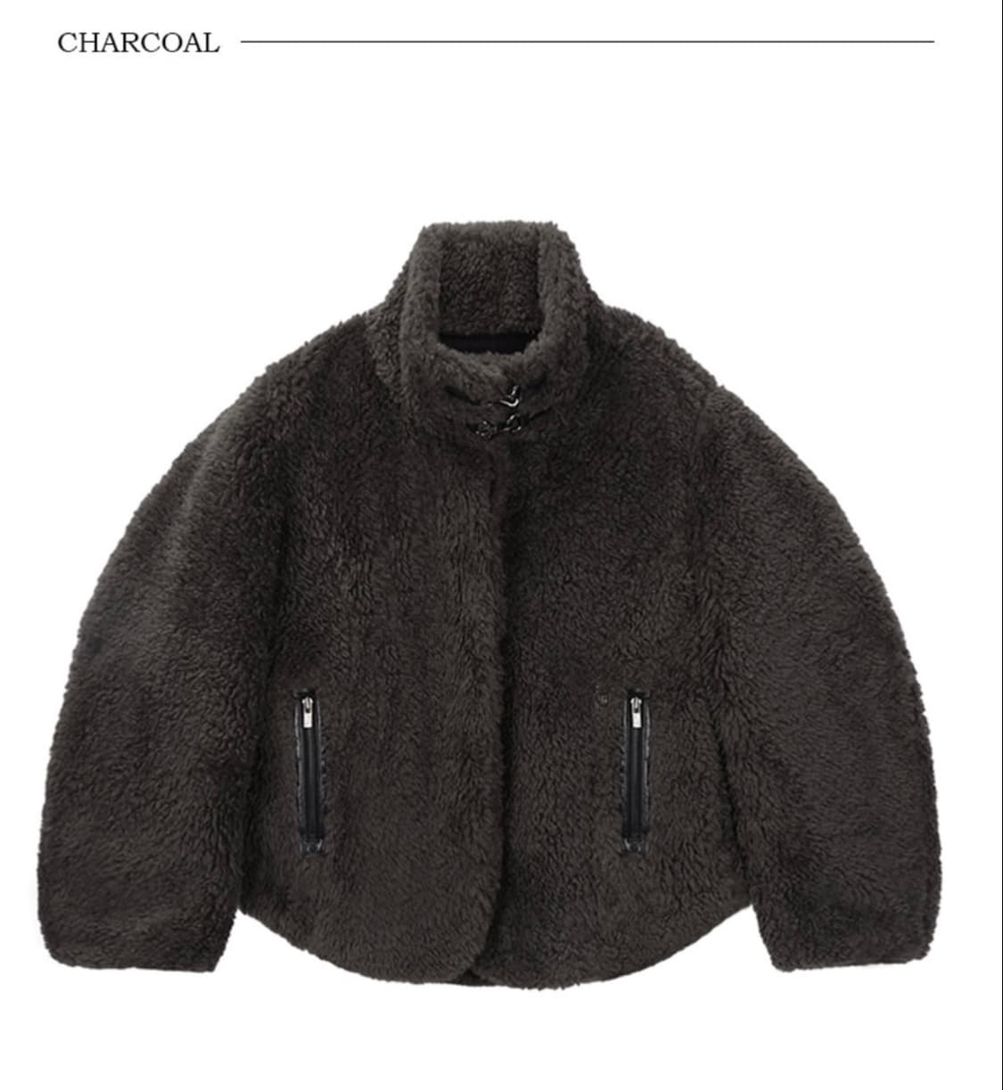 트리밍버드 메탈 훅 버튼 시어링 퍼자켓 상품이미지9