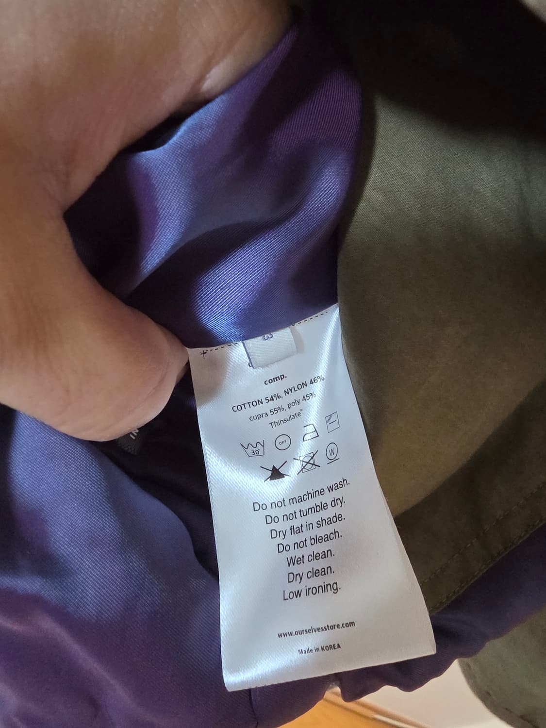 24FW 아워셀브스 워시드 밀 라이너 올리브 3사이즈 상품이미지4