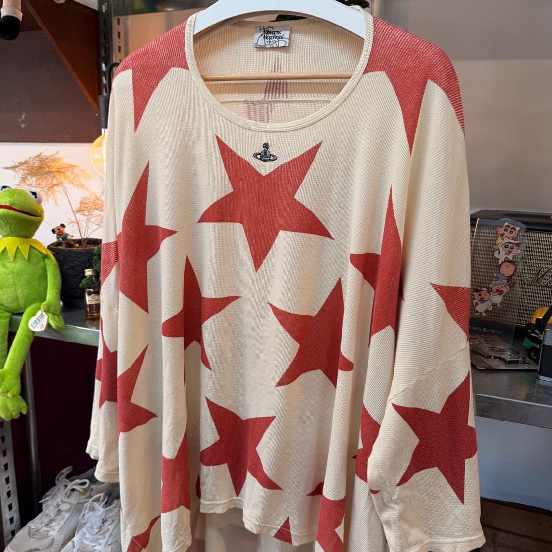 비비안 웨스트우드 써멀 와플 오로라 로고 스타 패턴 롱슬리브 FREE 상품이미지2