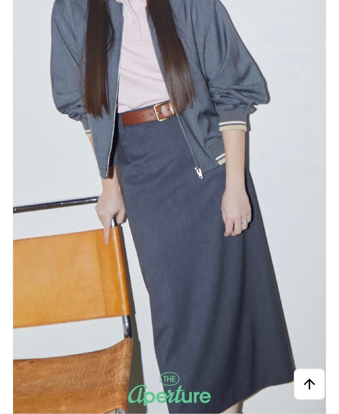 (새상품)디애퍼처 스커트 H Line Long Skirt - Ash 상품이미지1