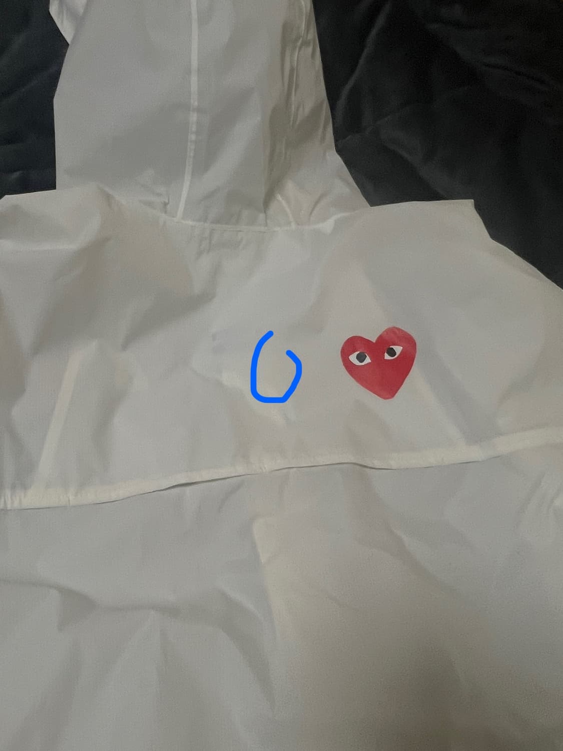 플레이 꼼데가르송 x 까웨 풀 집 자켓 화이트 (XL) 상품이미지3