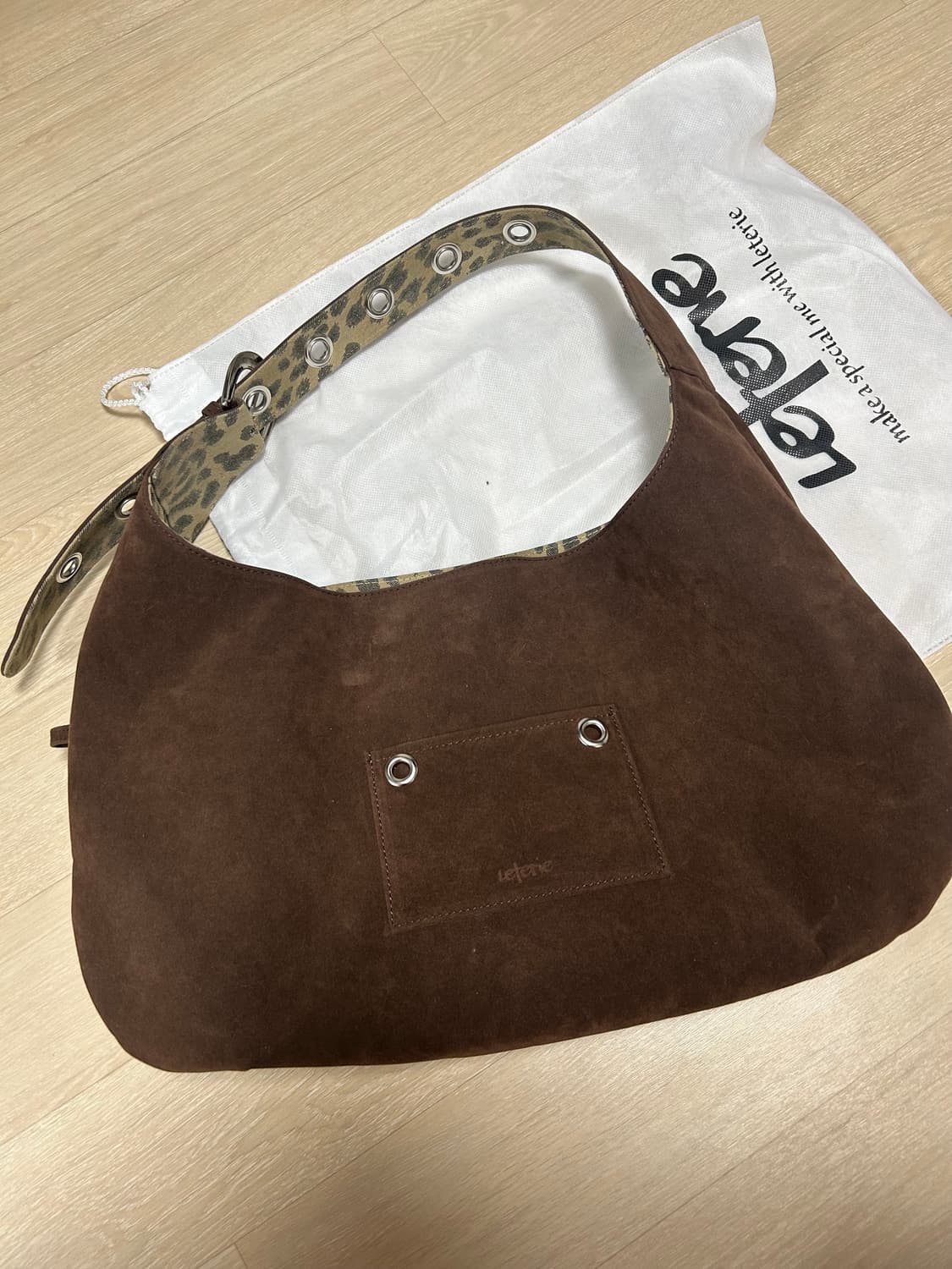 레터리 버클 리버시블 스웨이드백 브라운 호피 상품이미지2