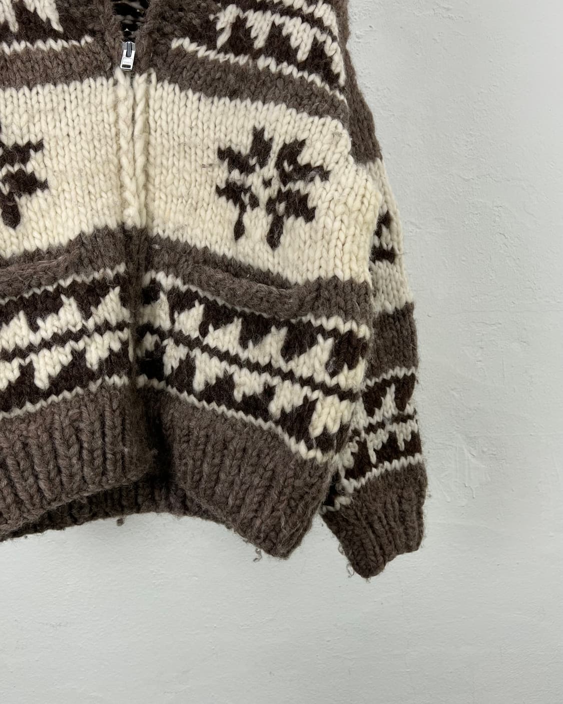 롱 하우스 노르딕 캐나다 헤비 울 코위찬 스웨터 카라 자켓 상품이미지5