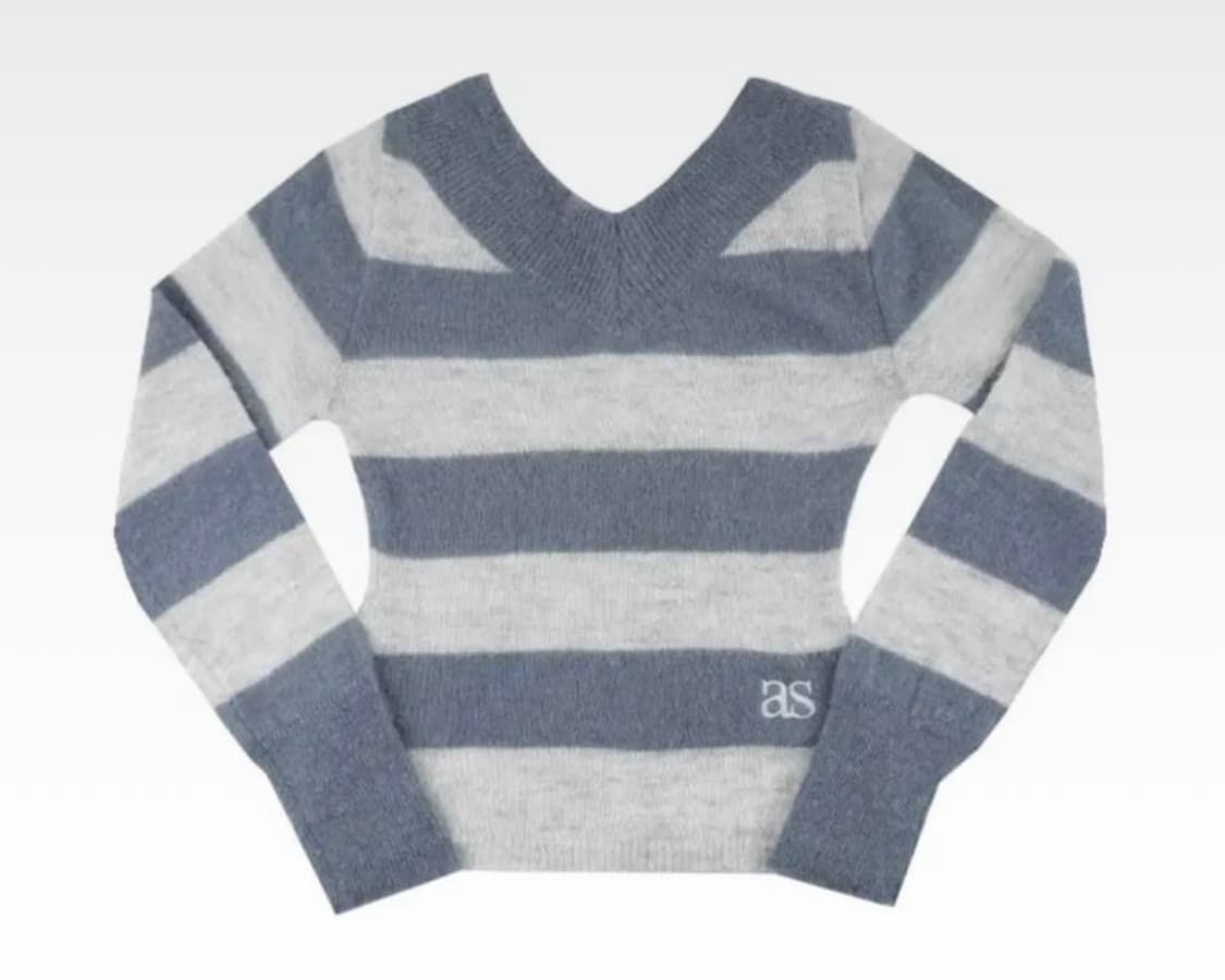 애즈온 포니 스트라이프 니트 블루 상품이미지2