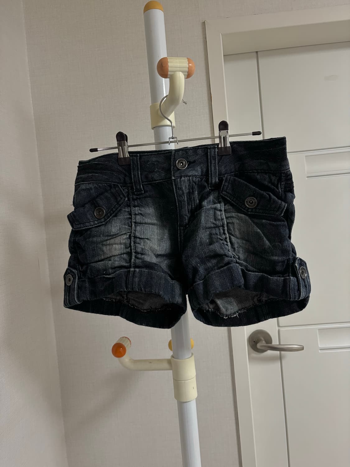 셔링 데님 핫팬츠 반바지 상품이미지1