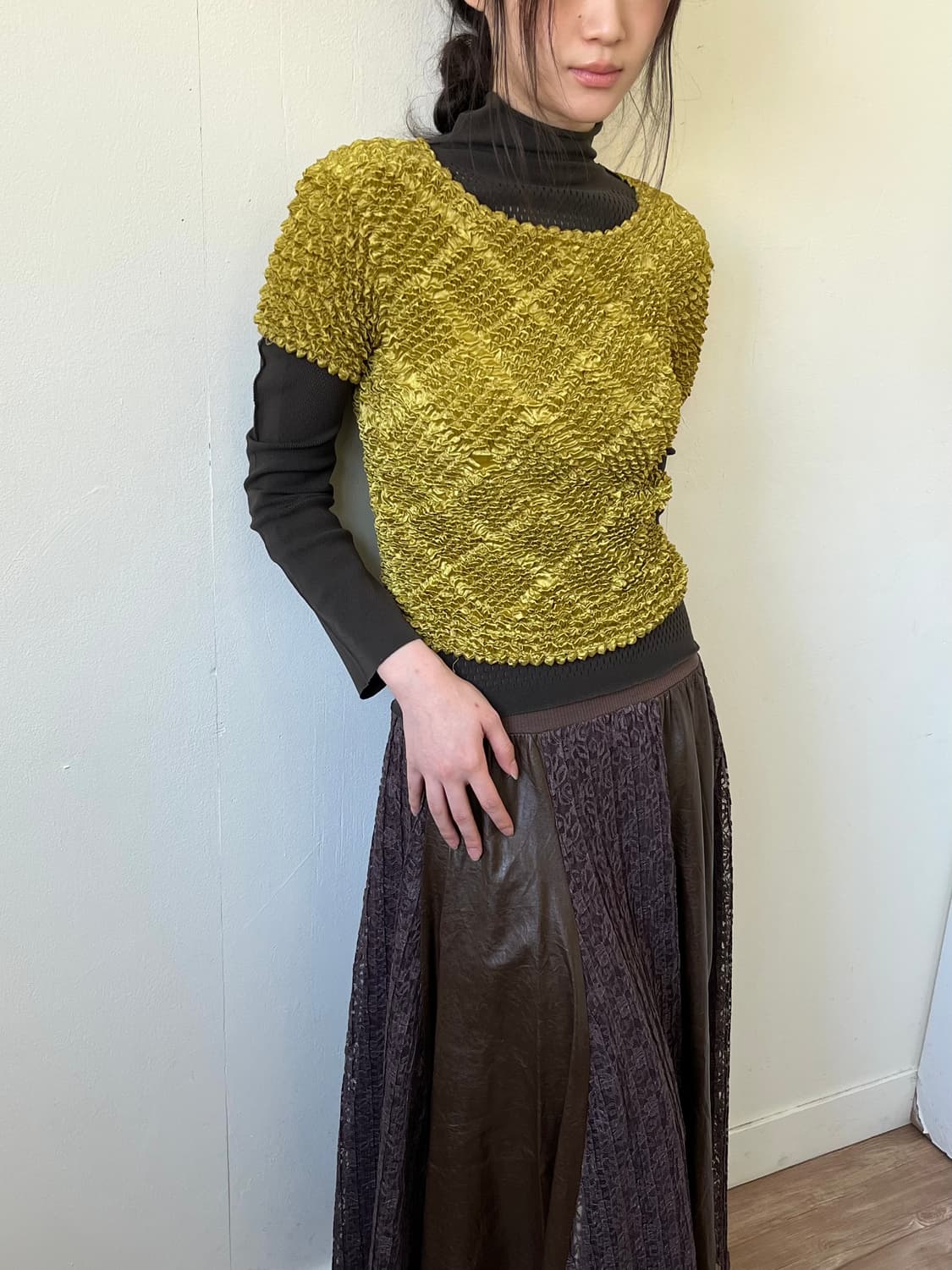 Japan vtg 플리츠 탑 상품이미지3