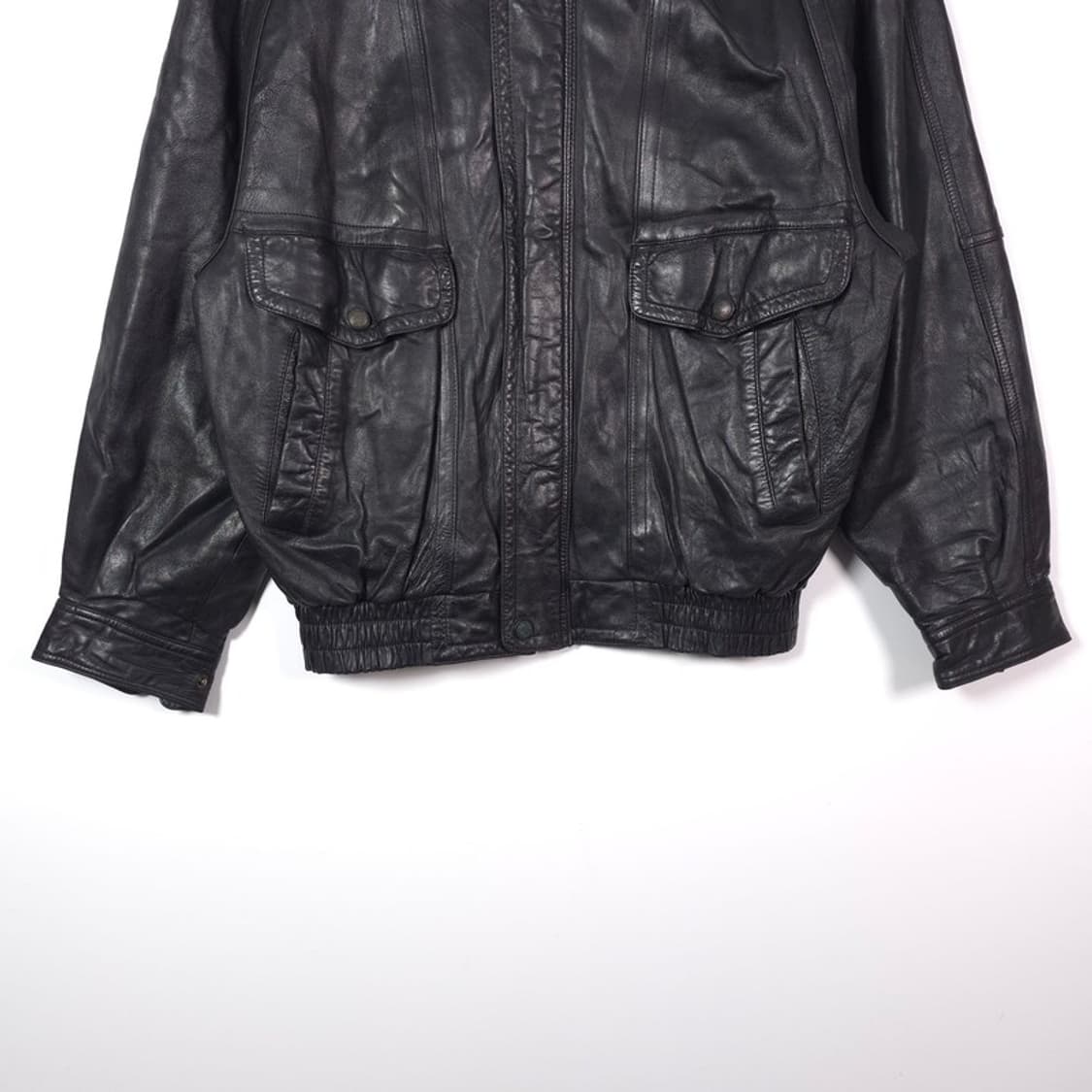 Vintage 리얼 양가죽 페이즐리 안감 오버핏 블루종 XL 상품이미지4