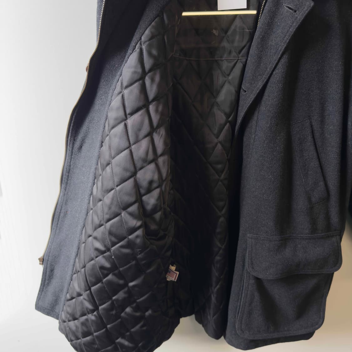 90s 골든베어 스웨이드 카라 울 코트 USA 상품이미지8