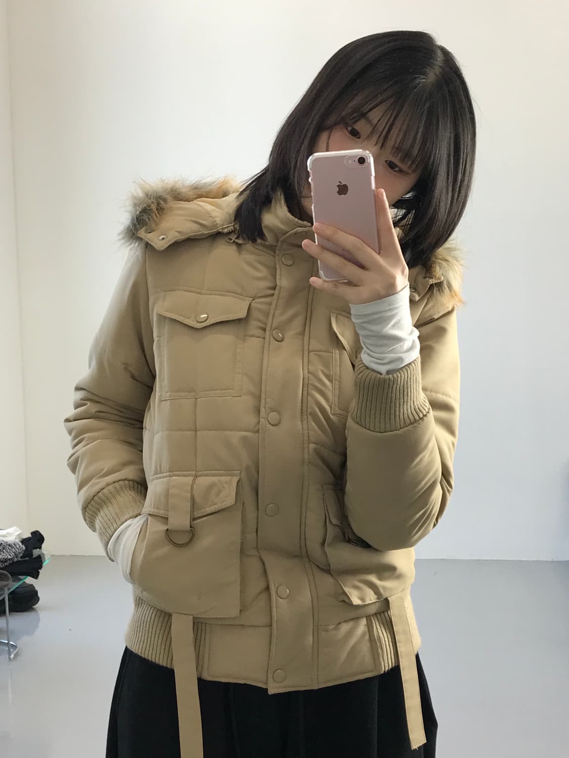  ELVENCE Fur Hooded Padded Jacket 상품이미지1