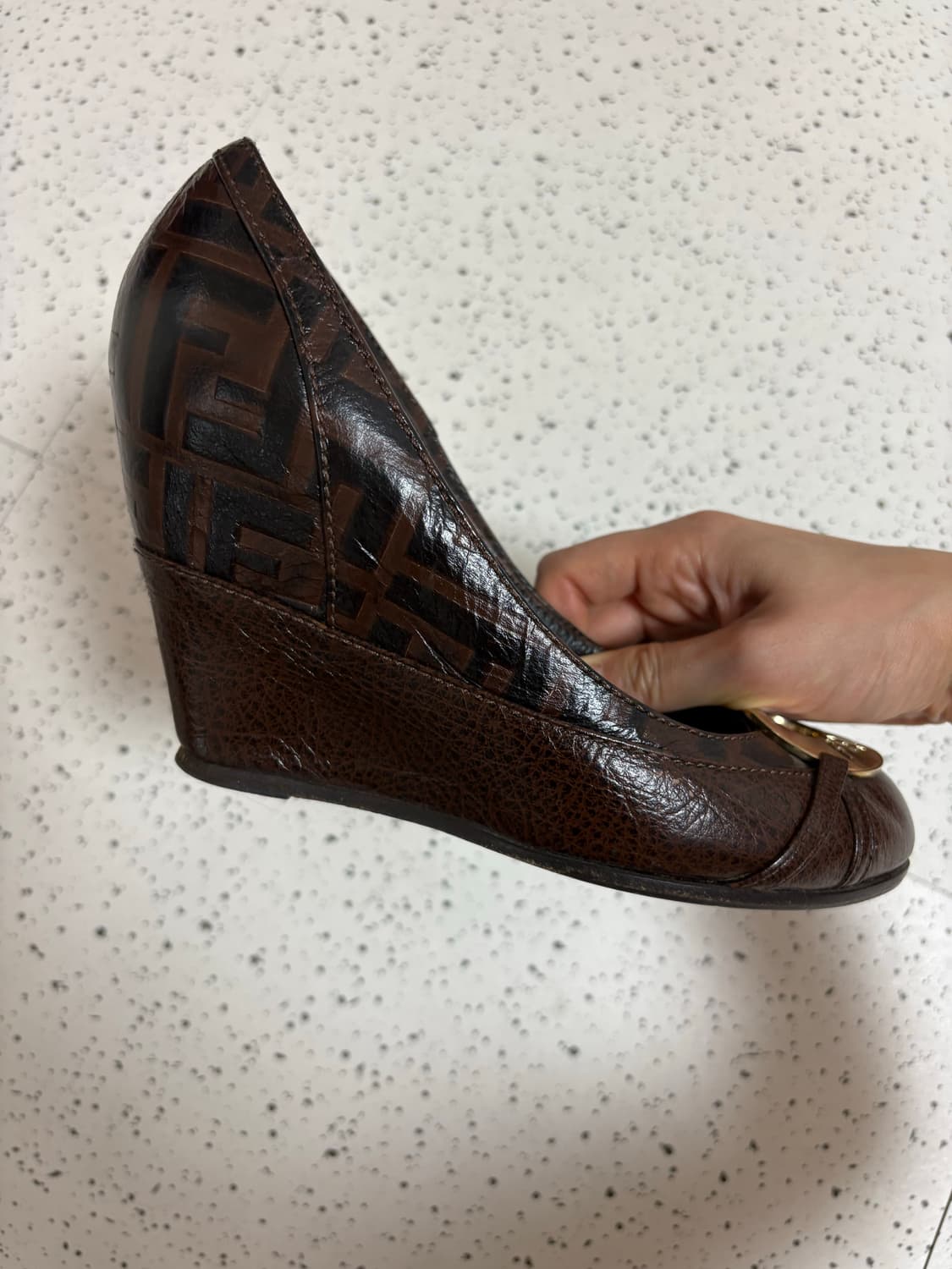 펜디 웨지힐 펌프스 구두 36.5 상품이미지3