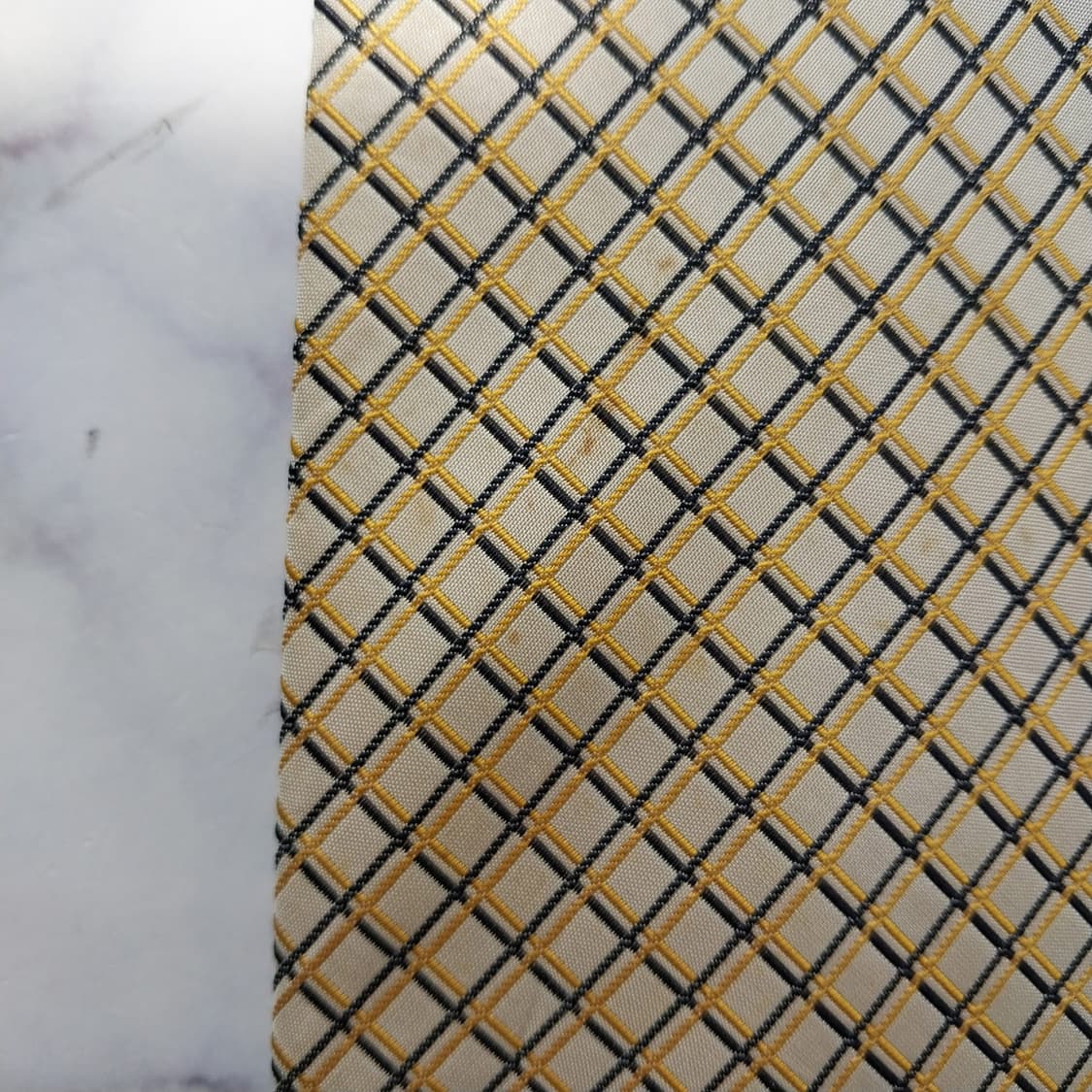 지방시 실크 베이지 체크 패턴 넥타이 10cm B등급 K2491
 상품이미지8