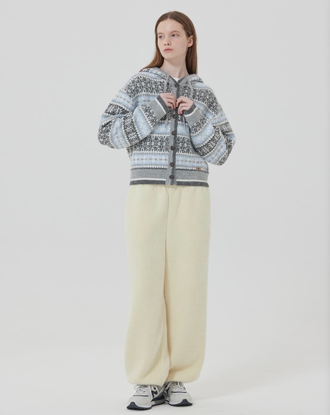 Lee 리 후드 노르딕 가디건 그레이 상품이미지2