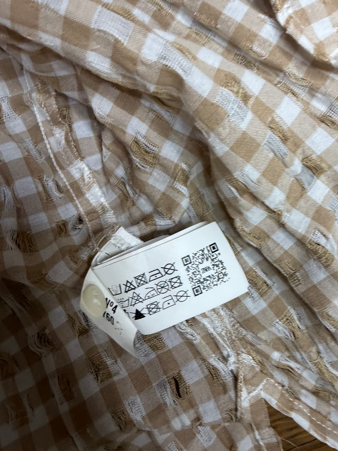 자라 체크 텍스쳐 데미지 셔츠 상품이미지3