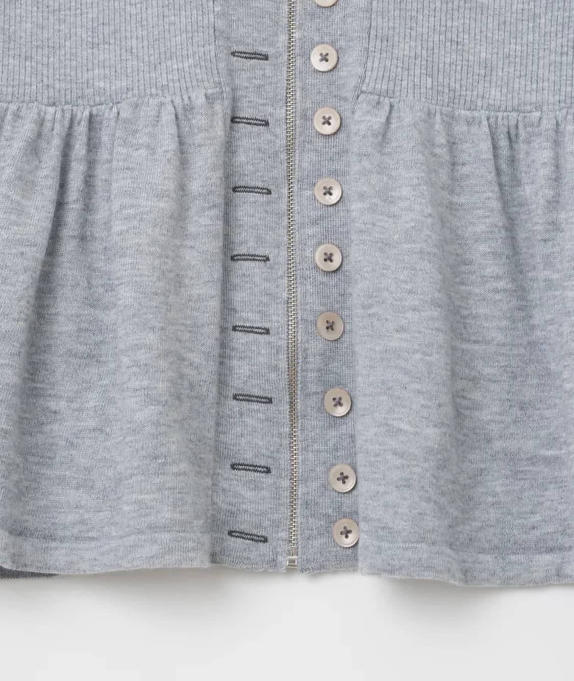 밀로우먼 Fake Button Zip-Up Cardigan Gray 상품이미지5