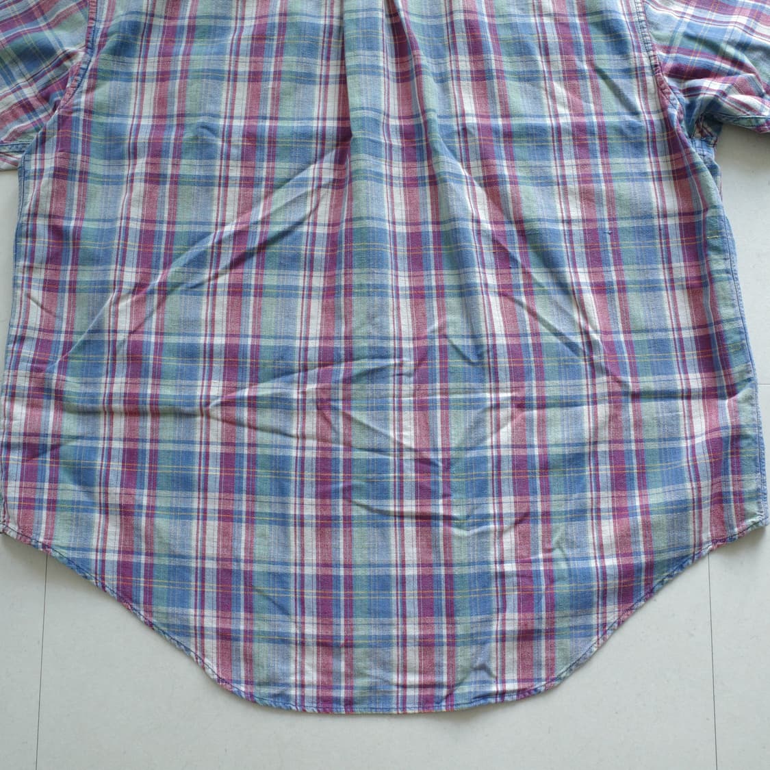 빈티지 90s 아베크롬비 체크 반팔 셔츠 L 상품이미지10