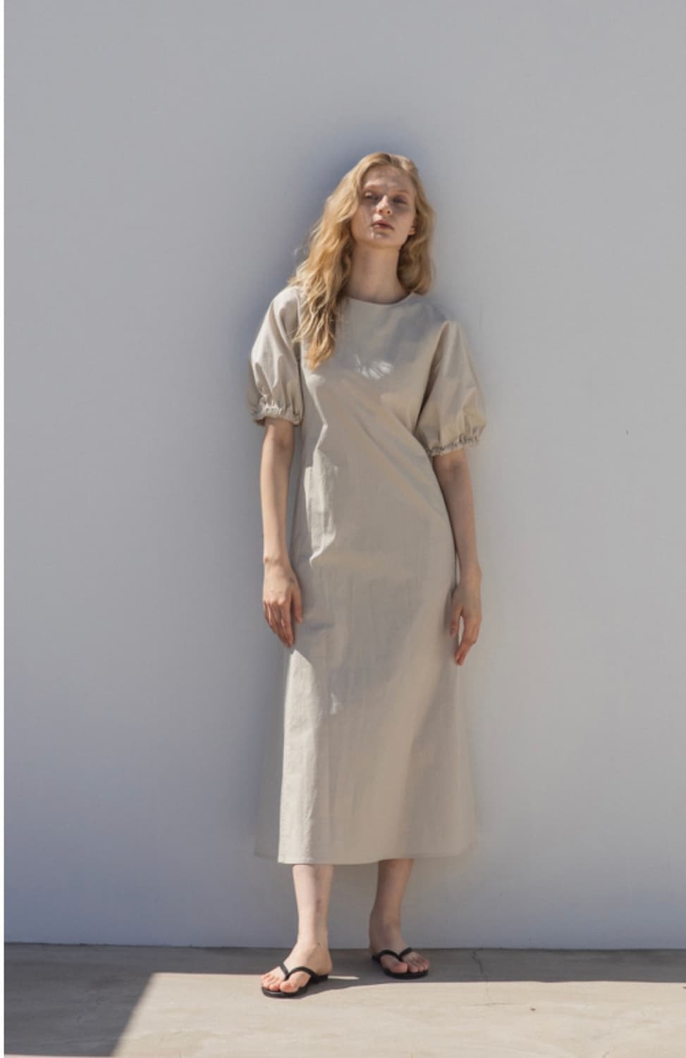 리파인드902 벌룬 슬리브 롱 원피스 상품이미지2