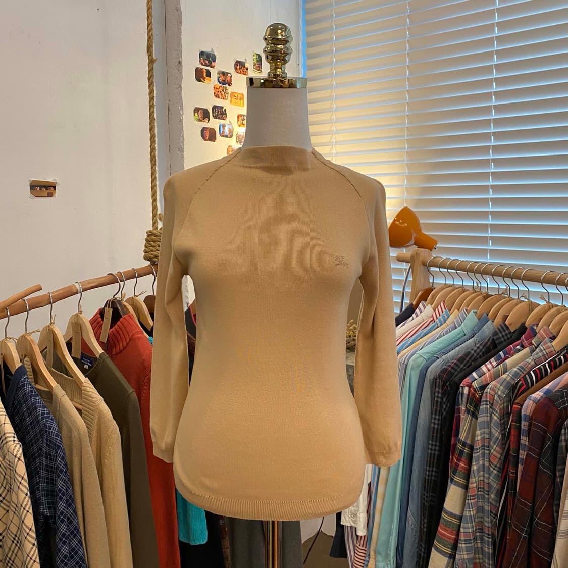 버버리 블루라벨 버버리 로고 아이보리 니트 상품이미지2