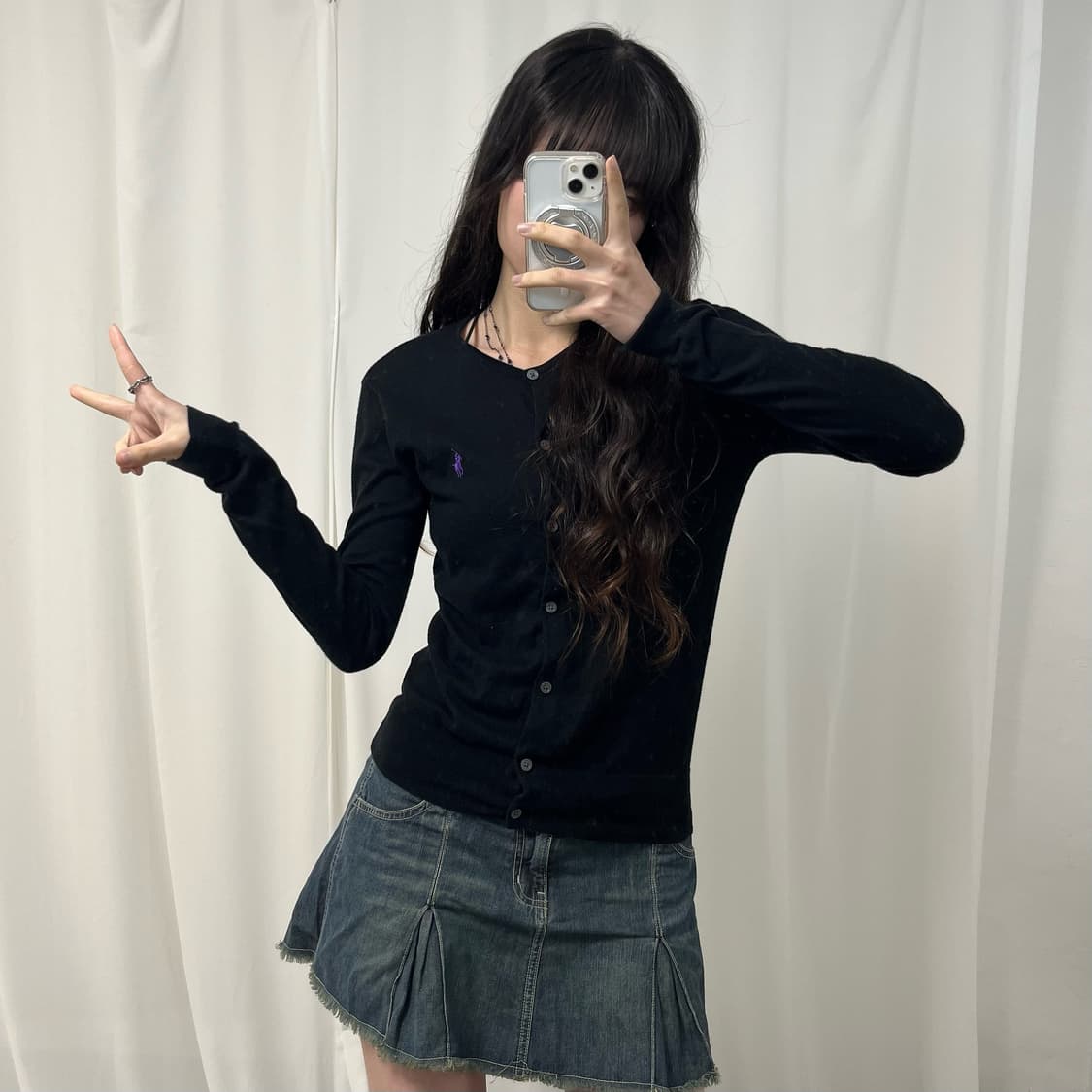 Polo black cardigan 상품이미지2