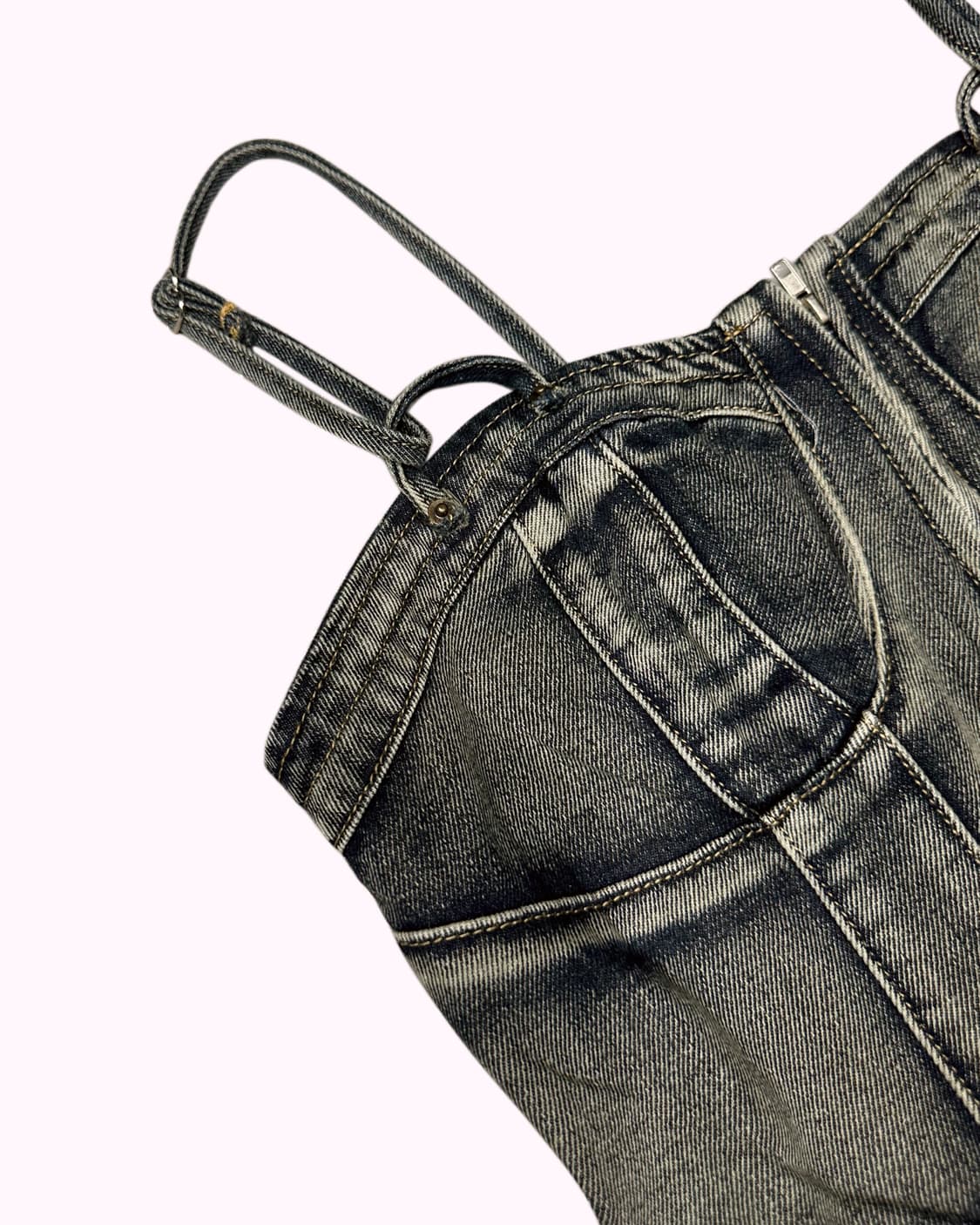 fade denim tube top 상품이미지3