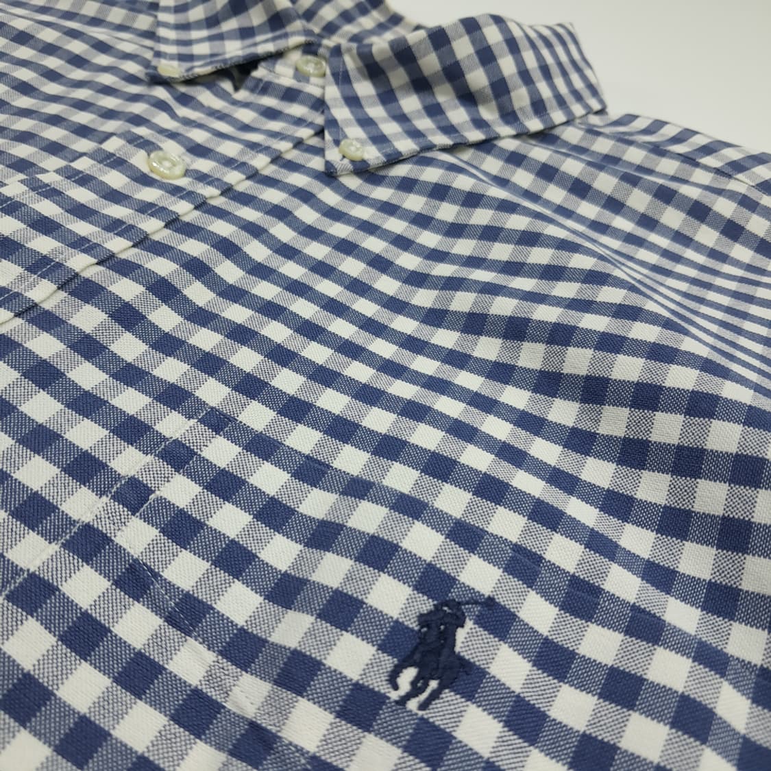 CN716 XL 폴로 랄프로렌 빅셔츠 네이비 깅엄체크 긴팔 셔츠 남방 상품이미지5