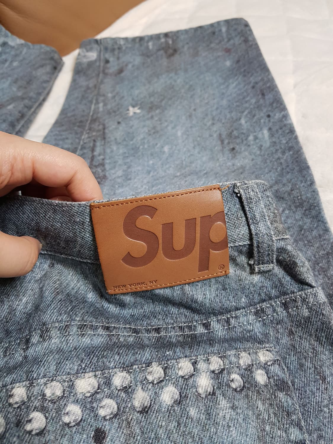 슈프림 HJR 트롱프뢰유 루즈핏 진 데님 팬츠 24FW 상품이미지4