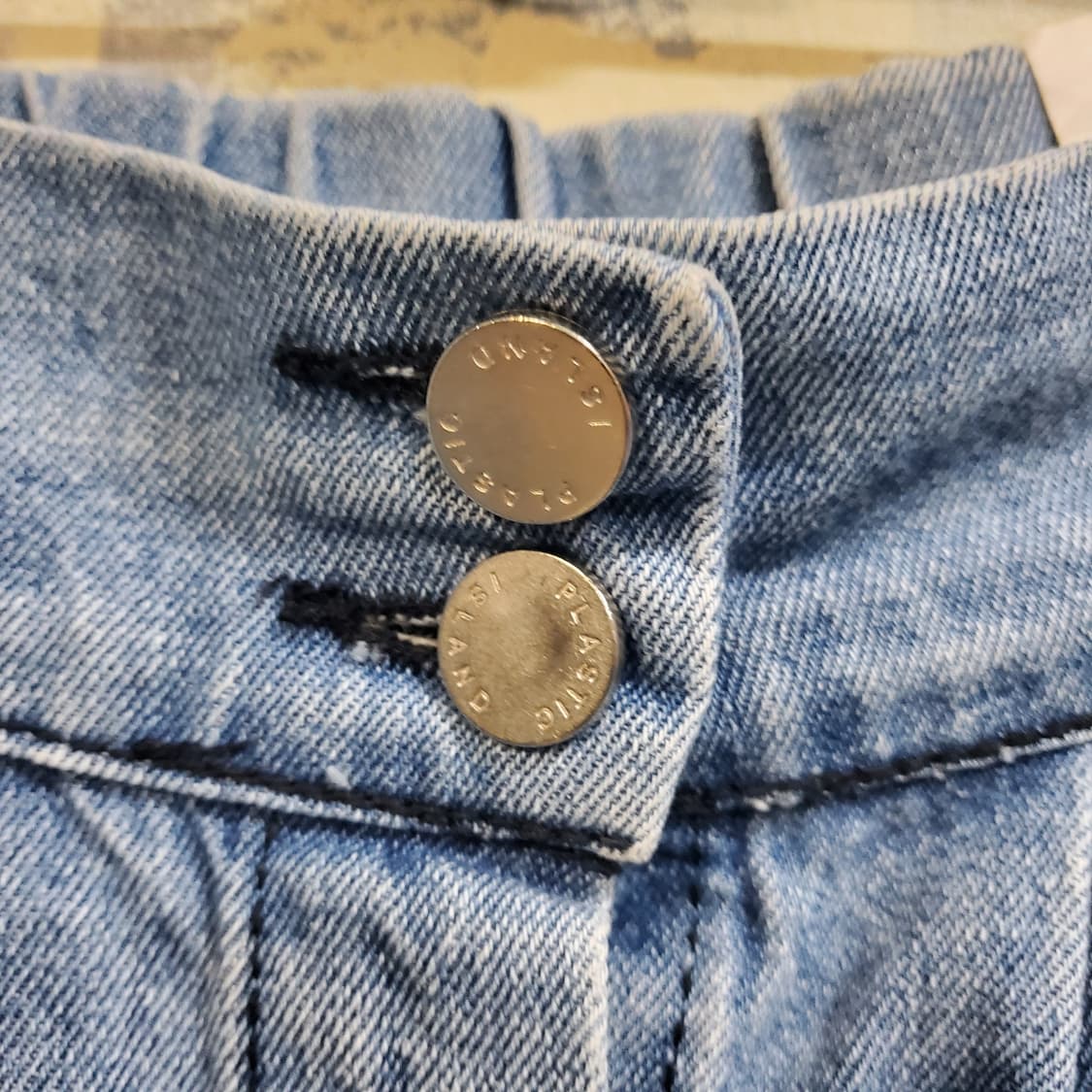 플라스틱아일랜드 청 데님 롱 스커트 버튼 스커트  상품이미지3