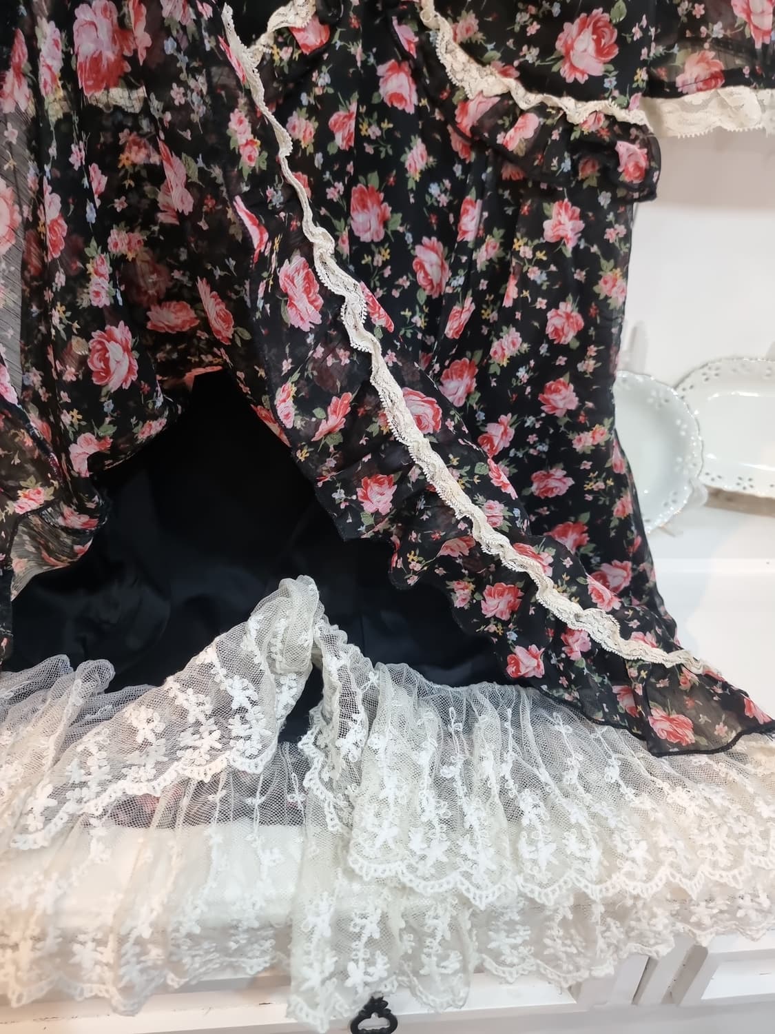 (디어리) 로즈 쉬폰 레이스 레이어드 원피스 상품이미지6