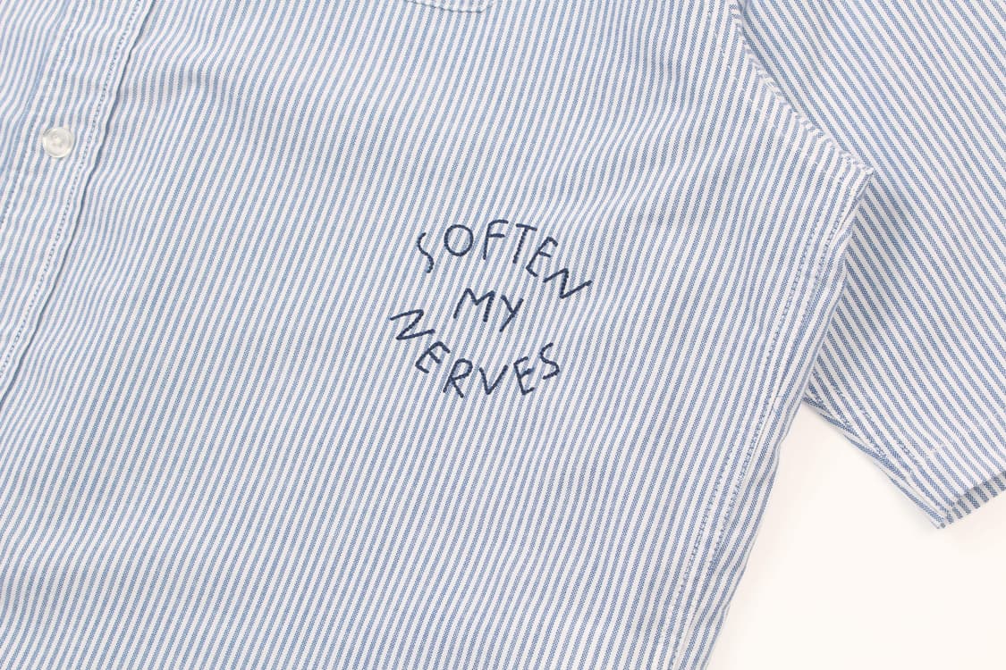 BEAMS HEART Stripe Patchwork Half Shirt 상품이미지8