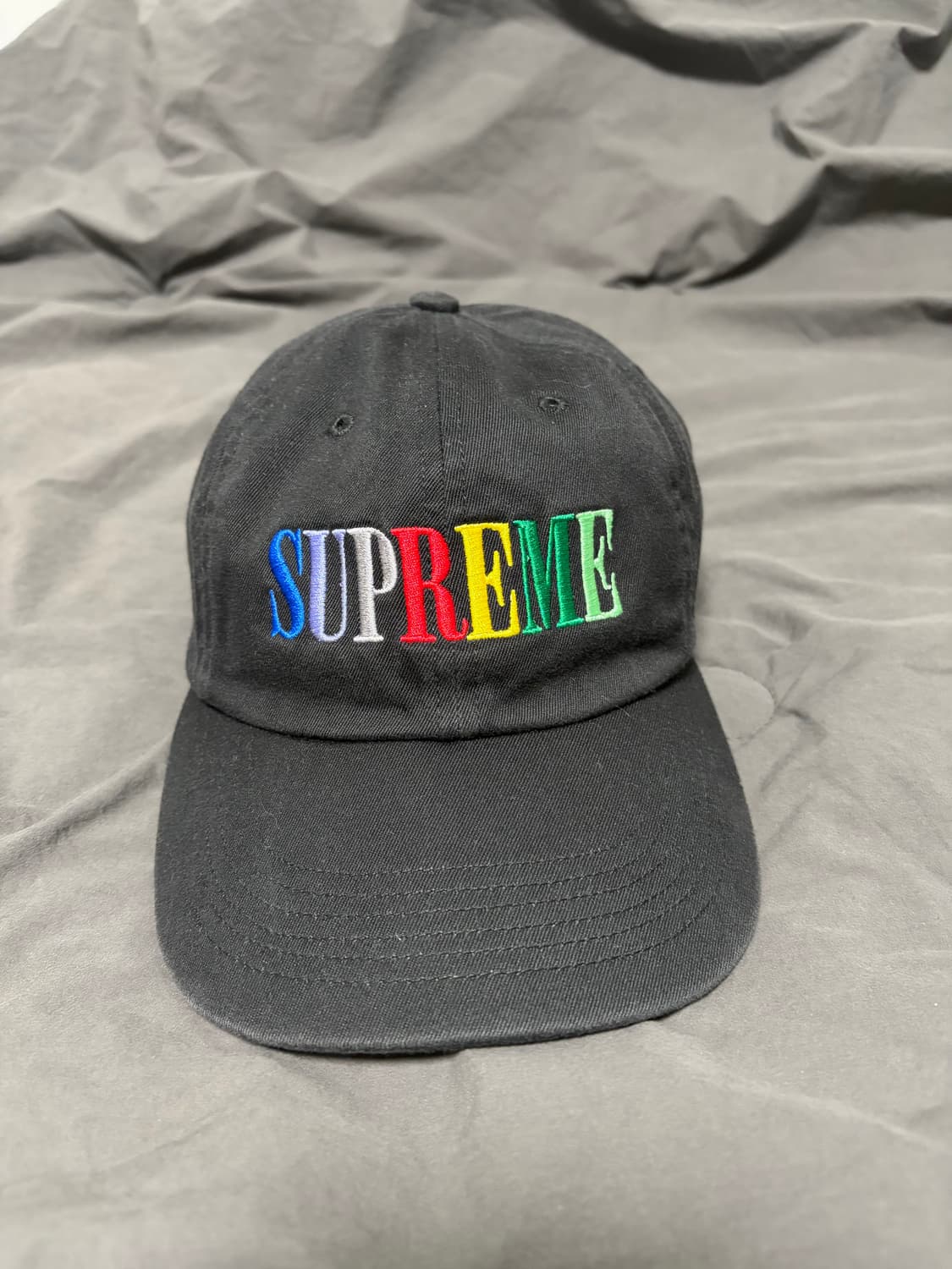 슈프림 멀티 컬러 로고 워시드 볼캡 상품이미지1