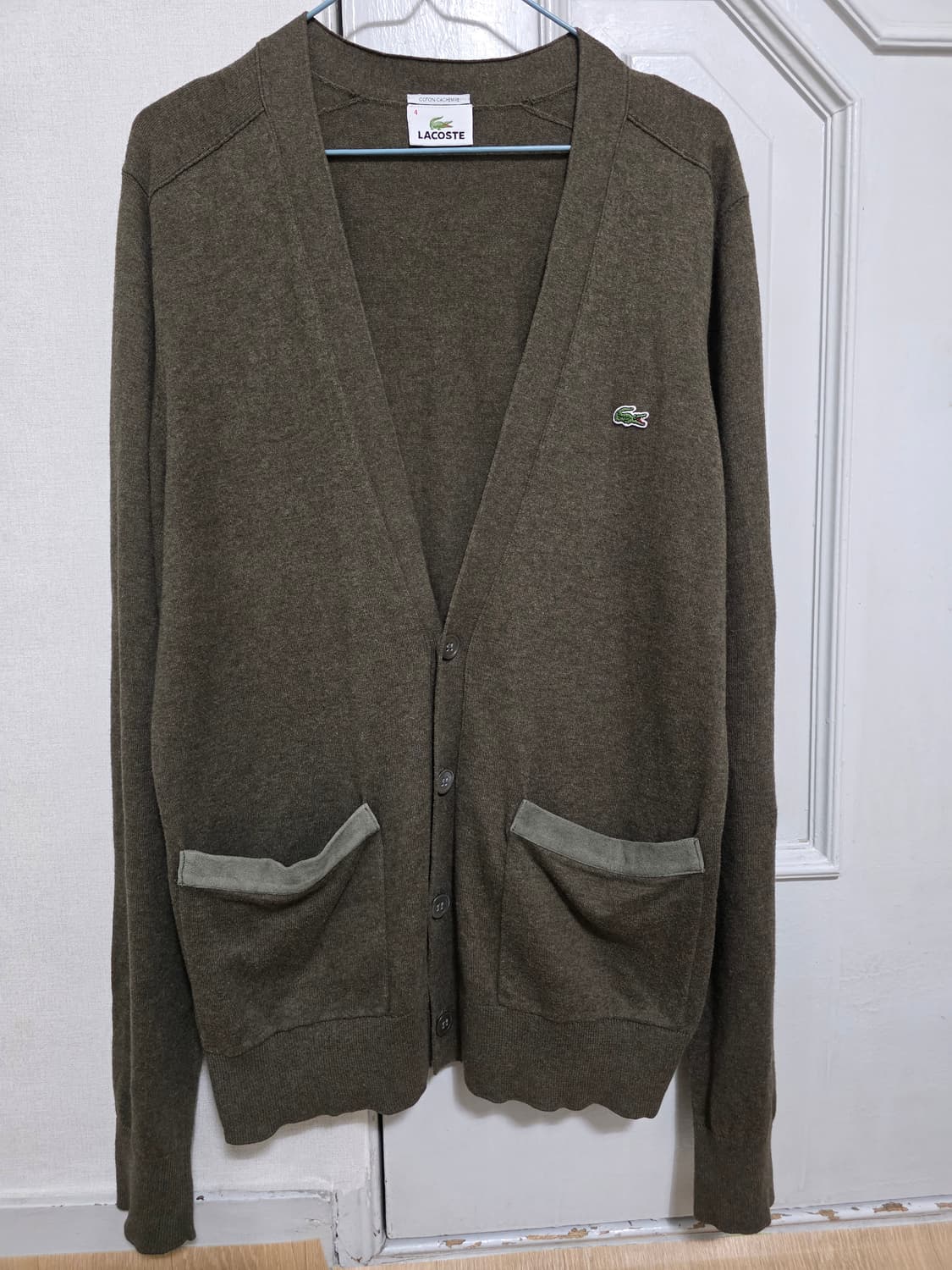 라코스테 남성용 코튼 캐시미어 혼방 가디건 100 상품이미지1