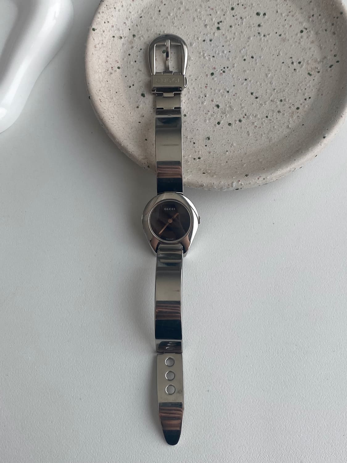 Gucci 구찌 블랙 다이얼 실버 뱅글 워치 상품이미지5