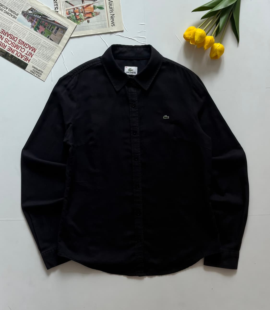 Lacoste 라코스테 솔리드 블랙 셔츠 상품이미지2