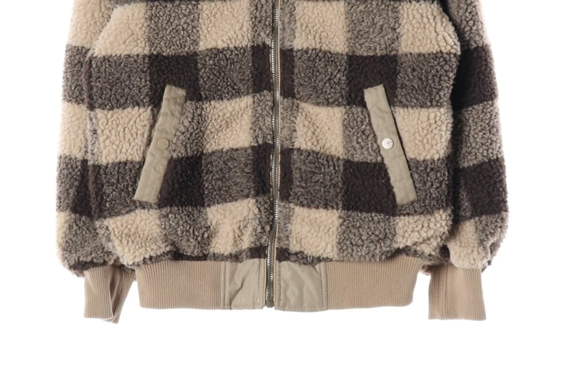 Jeep 빅 체크 보아 플리스 집업 자켓 M 상품이미지6