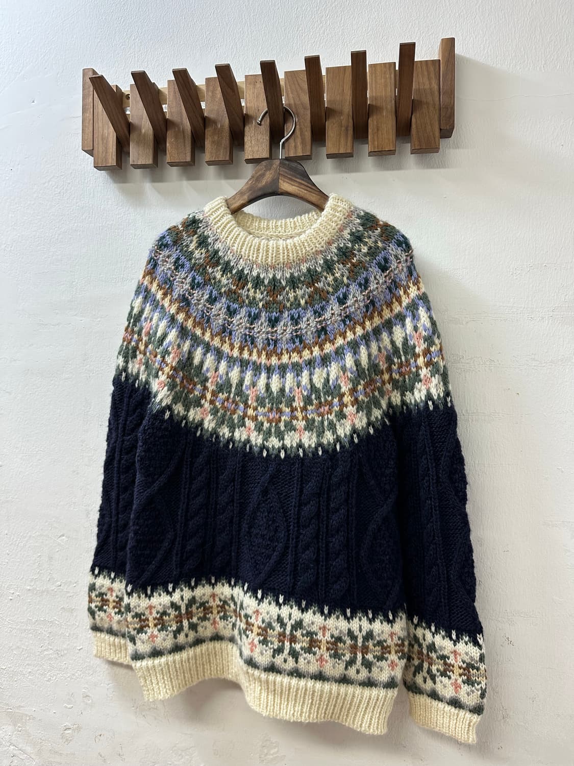 헤비울 100% 노르딕 멀티 컬러 스웨터 니트  상품이미지3