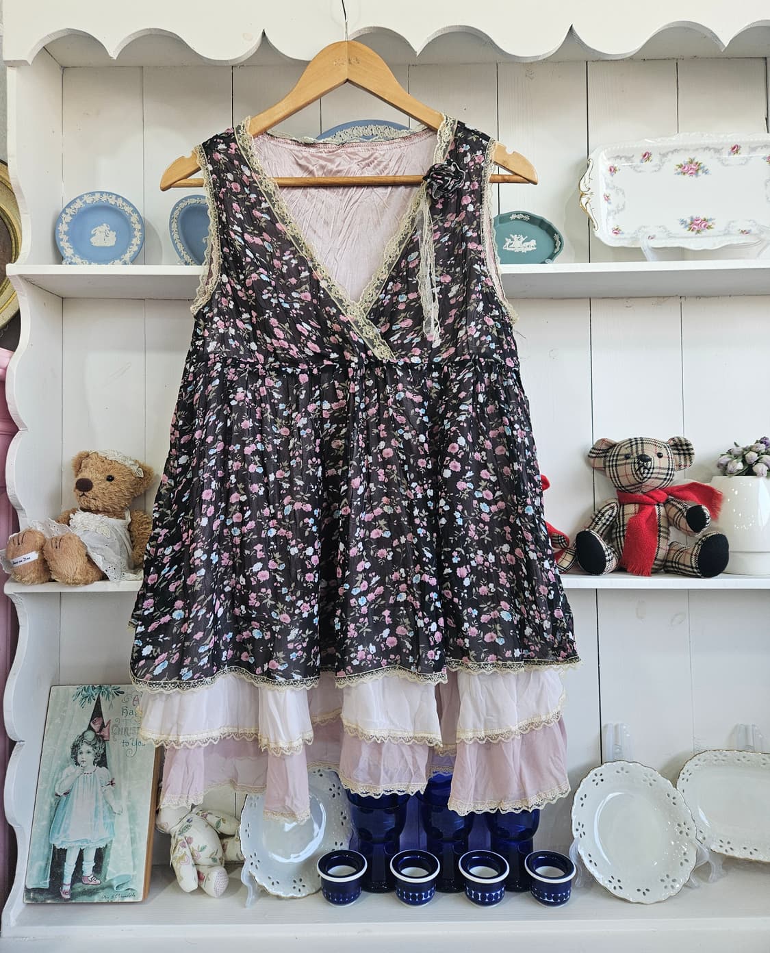 플라워 레이어드 캉캉 쉬폰 원피스 상품이미지1