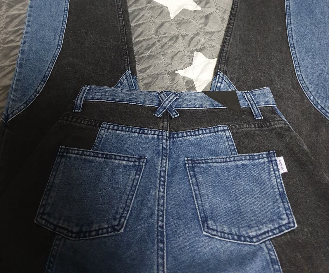 TARGETTO 타게토 배색 세미부츠컷 커브드 데님팬츠 인디고 (28) 상품이미지4