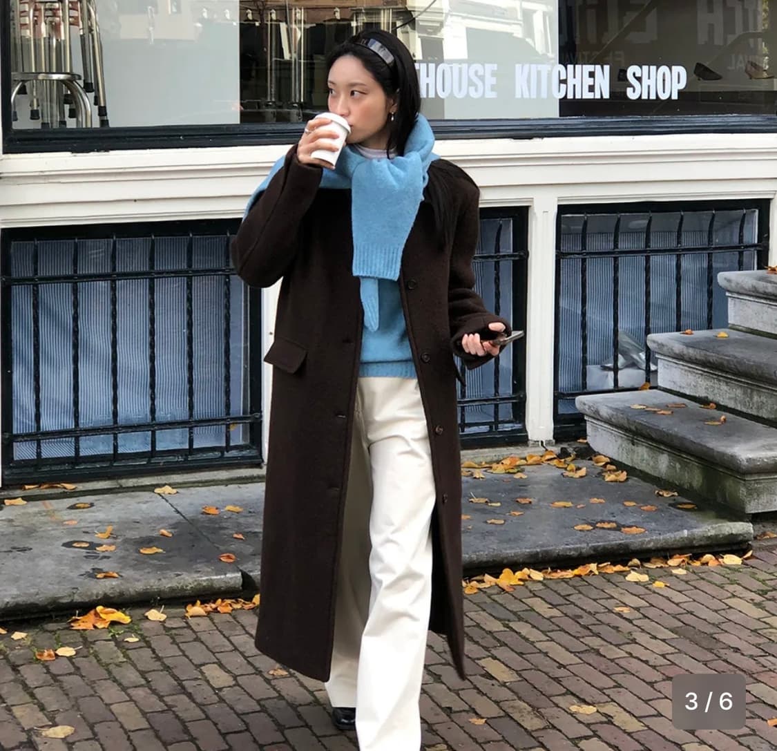 아르토 Alpaca Single Collar Long Coat_Brown 상품이미지2