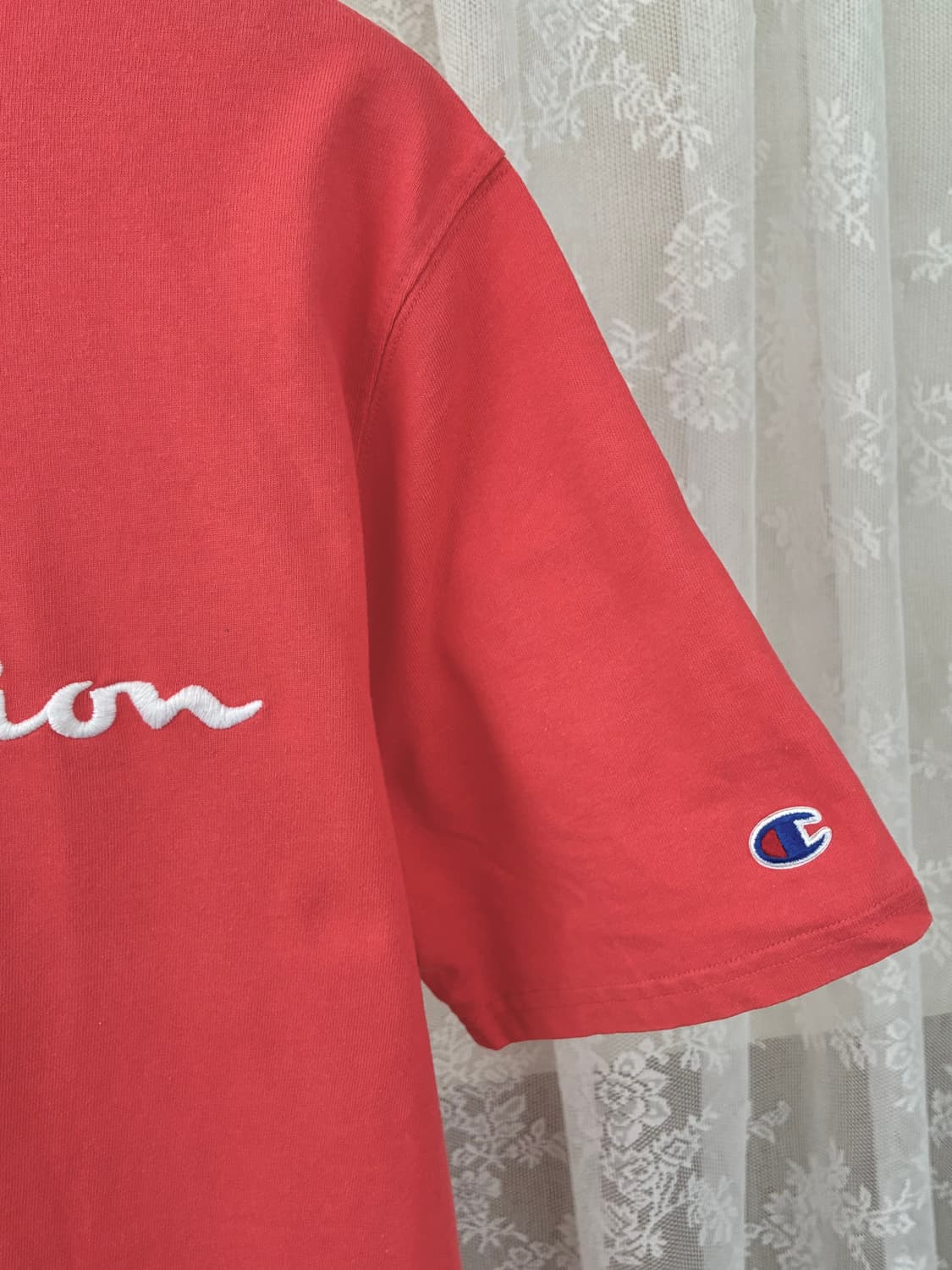 L) 챔피온 빅로고 반팔 티셔츠 코랄 상품이미지4