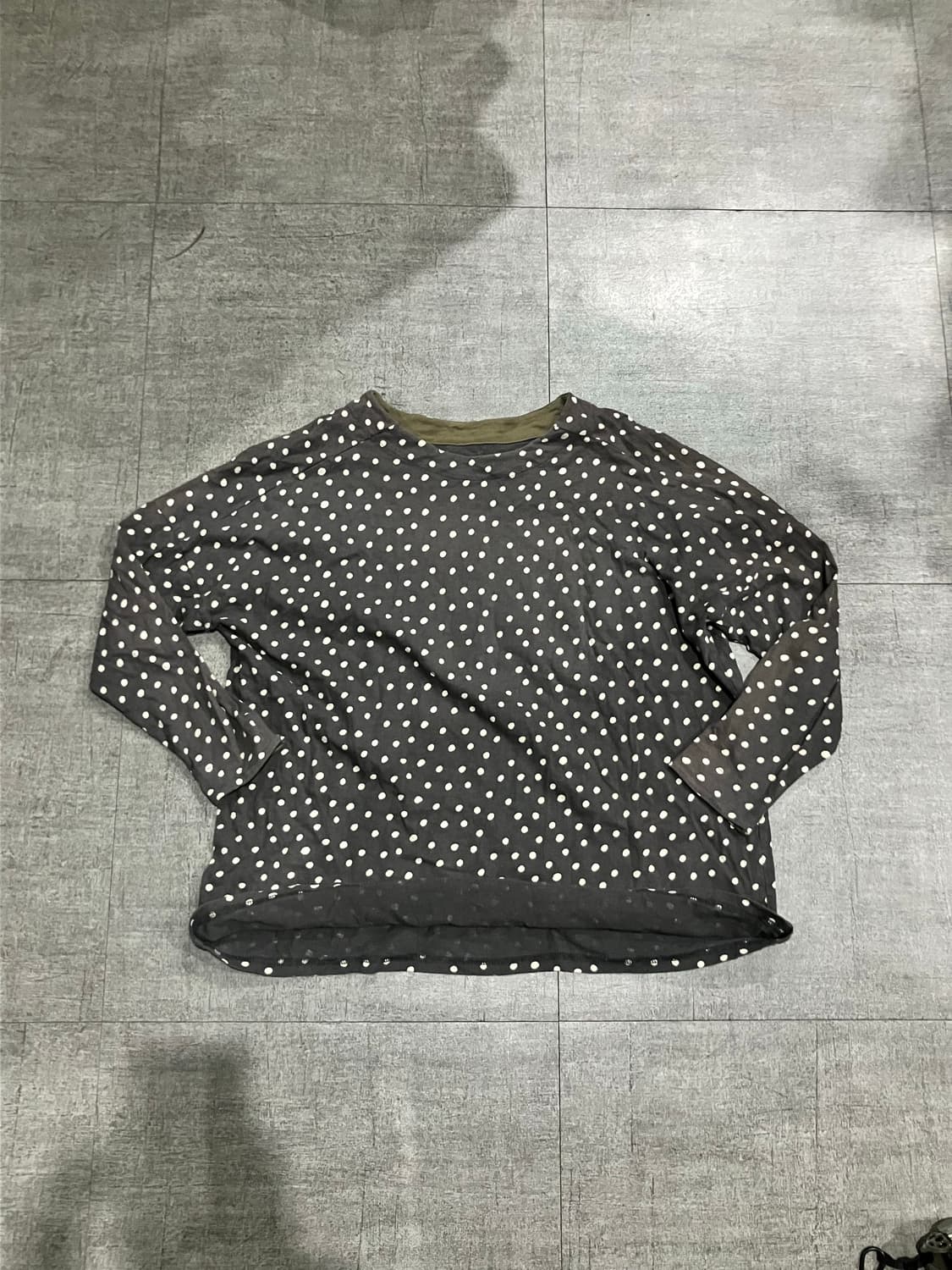 일본빈티지 Chaux 하구미모리걸 할메카지 땡땡이 도트티셔츠 상품이미지1