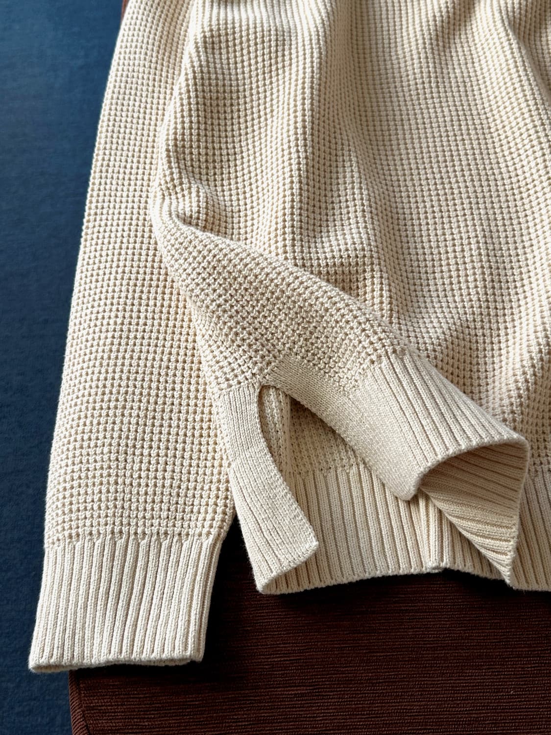 Cotton loose woven crew neck knit P/O 상품이미지4