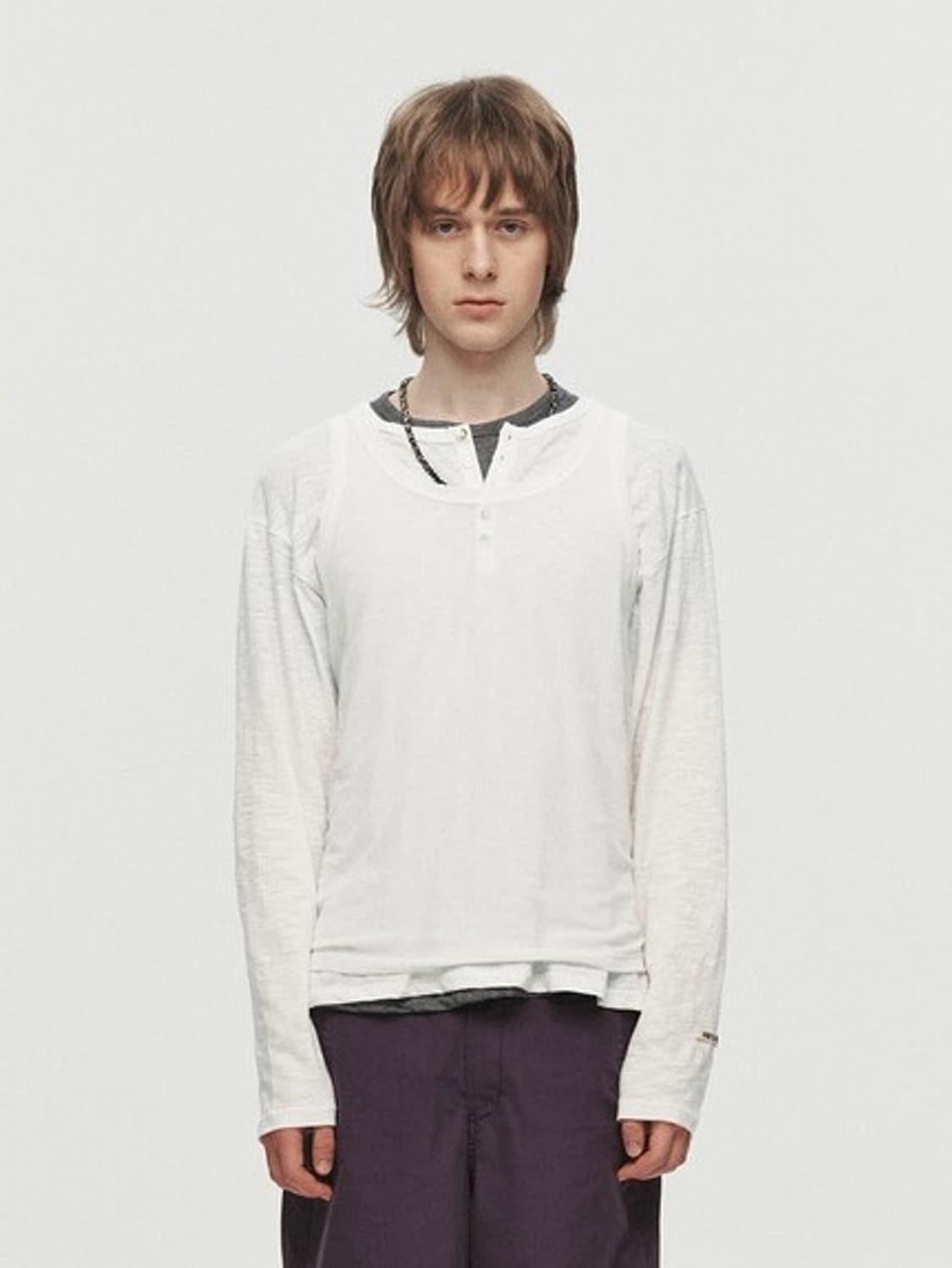 Heute 호이테 슬럽 헨리넥 티셔츠 사이즈 M 상품이미지2